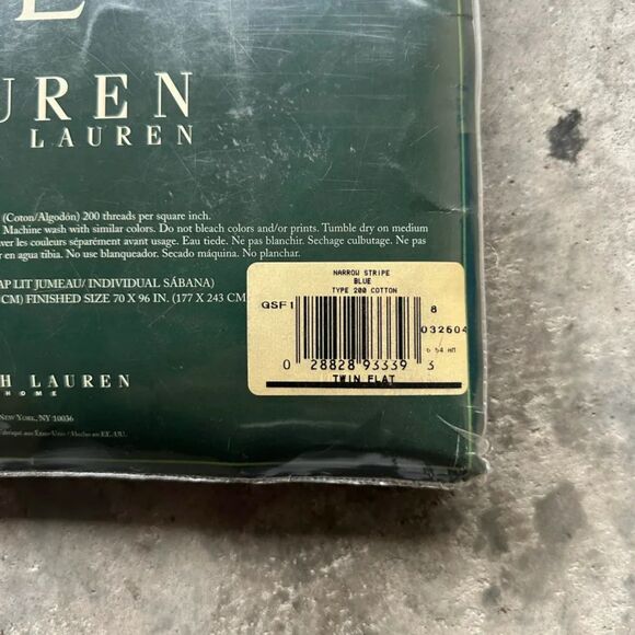 Vintage Lauren Ralph Lauren 100% Cotton One Twin Flat Sheet 200 Thread Count - Picture 4 of 4